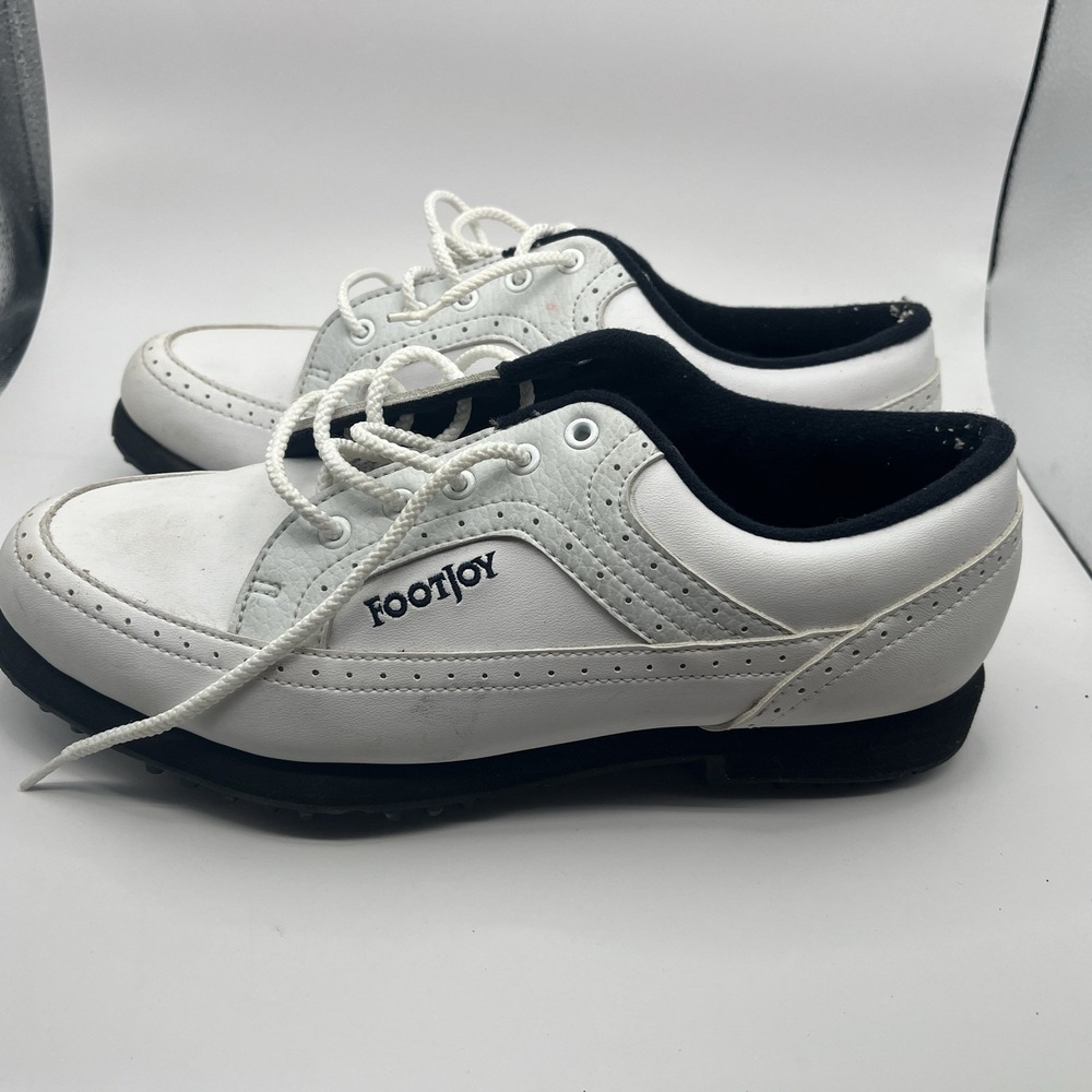 FootJoy GreenJoys Women's White Leather Golf Shoes Size 6.5 6 1/2 Used - Picture 3 of 7